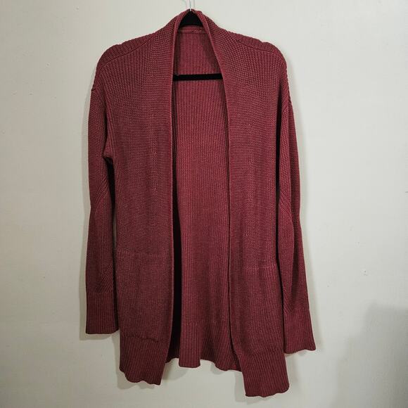 Lululemon Cashlu Sweater Wrap Heathered Mulled Cardigan Wine M/L - Picture 5 of 16